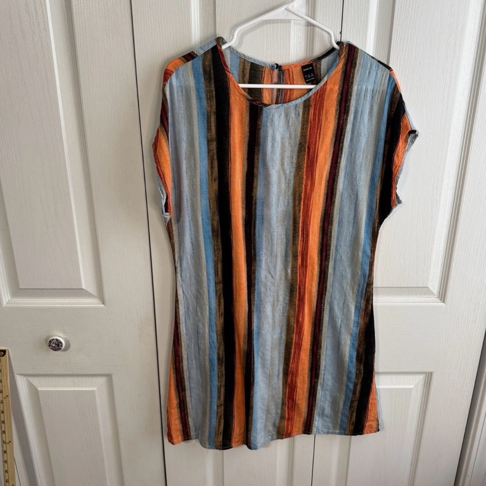 SHEIN multicolor short sleeve shirt dress size large